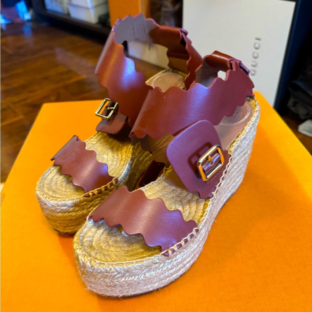 Chloe Scalloped Espradilles Size 37 NEW